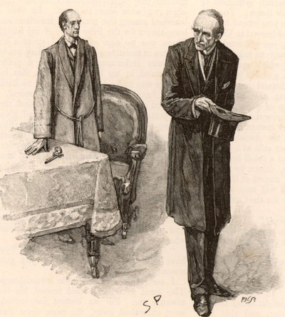 Illustration för "The Adventures of Sherlock Holmes" av Sidney Paget