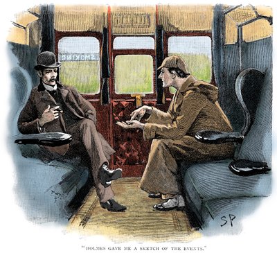The Adventure of Silver Blaze, Holmes och Watson på tåget av Sidney Paget