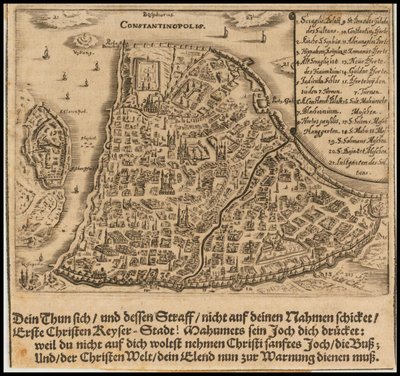 1668 års karta över Konstantinopel av Sigmund von Birken av Sigmund von Birken