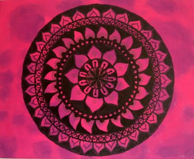 Mandala i rosa och lila av Sil A