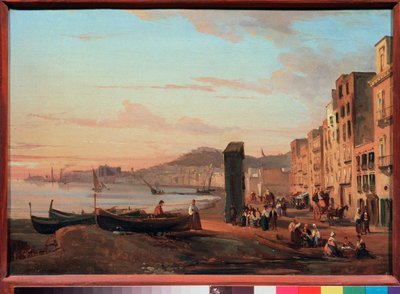 Kaj i Neapel (Italien). Målning av Sylvester Feodosiyevich Shchedrin (Sylvester Shchedrin) (1791-1830), olja på duk av Silvestr Fedosievich Shchedrin