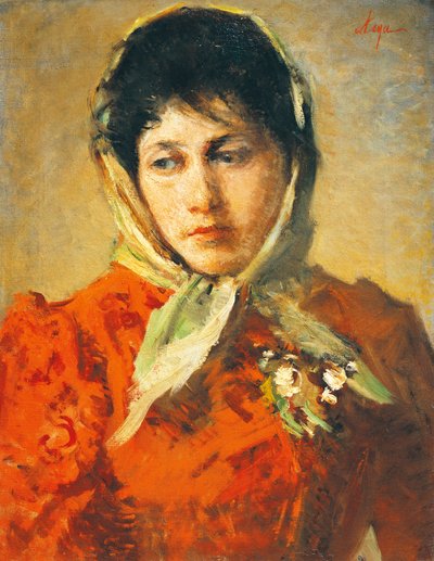 La scellerata (Villainous woman), av Silvestro Lega (1826-1895), olja på duk, 50x38 cm av Silvestro Lega