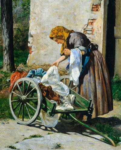 Tvättkvinnor nära Florens av Silvestro Lega
