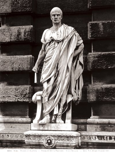 Staty av Emilio Papiniano (marmor) av Silvio Sbricoli