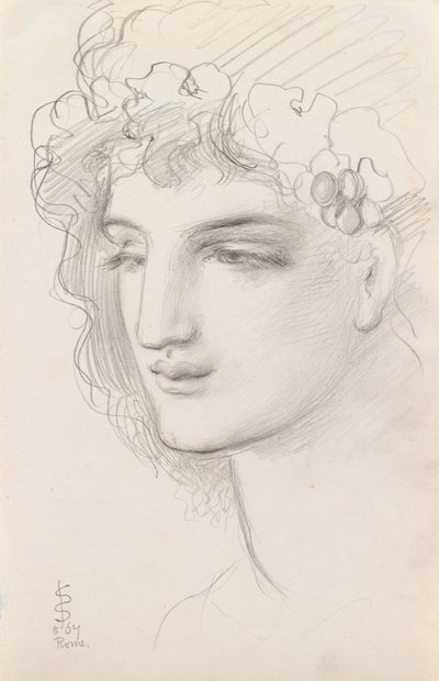 Studie av ett kranshuvud, 1867 av Simeon Solomon