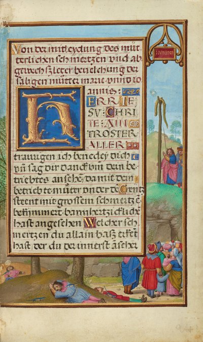 Gräns med Moses och ormen av mässing av Simon Bening