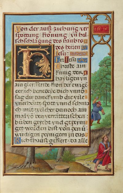 Rand mit Shimei, der Steine auf David wirft av Simon Bening