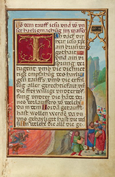 Bordüre mit der Überquerung des Roten Meeres av Simon Bening