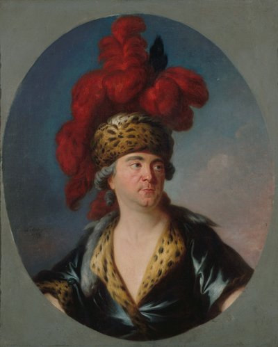 Porträtt av Henri-Louis Lekain 1728-1778 som Djingis Khan i pjäsen..., slutet av 1750-talet. av Simon Bernard Lenoir
