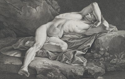 Studie av naken man, 1762. av Simon Charles Miger