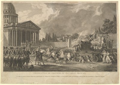 Översättning av Voltaire i det franska Pantheon, 1817. av Simon Charles Miger