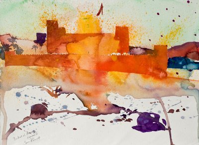 Birkat al Marez, Oman II, 2004 (akvarell) av Simon Fletcher