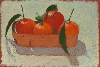 Julmandariner, 2015 (pastell på papper) av Simon Fletcher