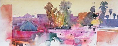 Från Galicien II (akvarell på papper) av Simon Fletcher