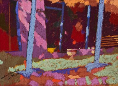 Garden Interval (pastell på papper) av Simon Fletcher