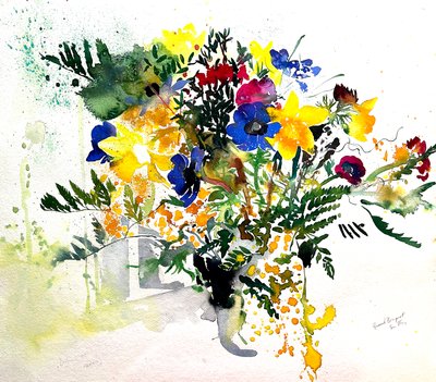Grand Bouquet, 2005 (akvarell) av Simon Fletcher
