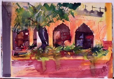 Haveli Inn Pal Jodphur, 2007 (akvarell på papper) av Simon Fletcher