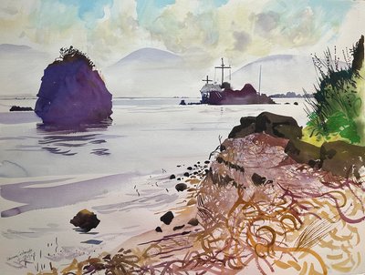 Joniska öarna, 2008 (akvarell) av Simon Fletcher