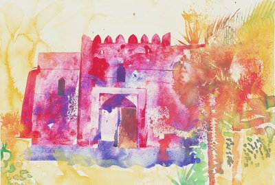 Jabreen murar, Oman, 2005 (akvarell) av Simon Fletcher