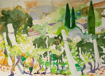 La Billiere (akvarell på papper) av Simon Fletcher