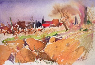 La colombette en hiver, Frankrike, 2004 (akvarell) av Simon Fletcher
