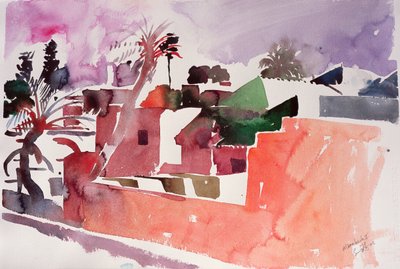 Marrakech 1 (akvarell på papper) av Simon Fletcher