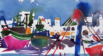 Moroccan Port (akvarell på papper) av Simon Fletcher