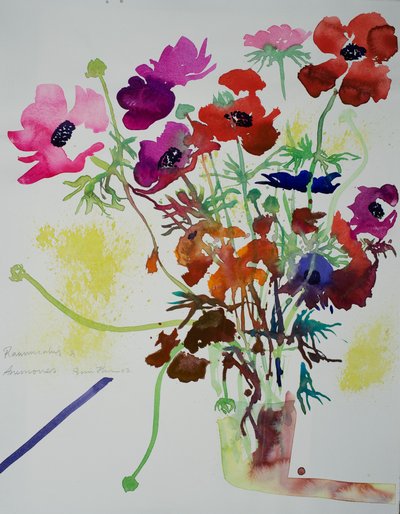 Ranunkel  anemoner, 2010 (akvarell) av Simon Fletcher