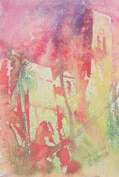 Ravello rufulo, Italien, 2001 (akvarell) av Simon Fletcher