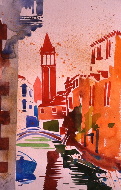 Rio San Barnaba, 2006 (akvarell på papper) av Simon Fletcher