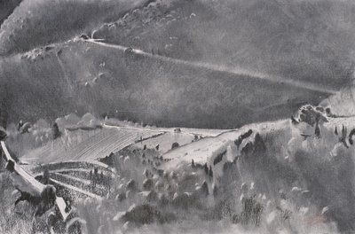 The High Road, 2001 (pastell och blandteknik på papper) av Simon Fletcher