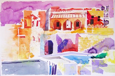 Tibetan Jaisalmer (akvarell på papper) av Simon Fletcher