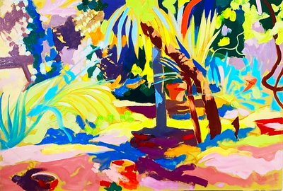 Vild sommar (olja på pannå) av Simon Fletcher