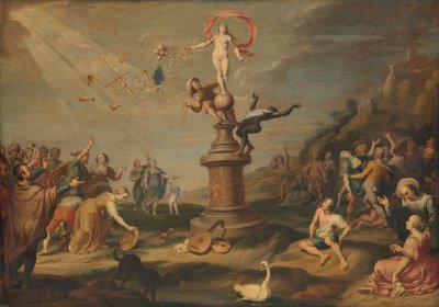 Gudinnan Fortuna skänker sina gåvor av Simon Flocquet (attributed to)