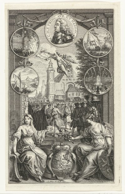 Allegori om upphöjelsen av Vilhelm IV till stadhållare, 1747 av Simon Fokke