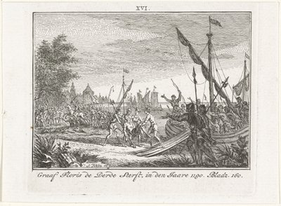 Floris III av Hollands död i Antiochia, 1784 av Simon Fokke