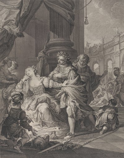 Gunhilda anklagas för äktenskapsbrott, 1760. av Simon Francois Ravenet