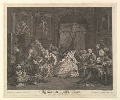 Vigsel A-la-Mode, tavla IV, 1 april 1745. av Simon Francois Ravenet