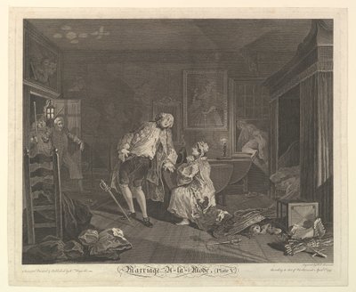 Vigsel A-la-Mode, tavla V, april 1745. av Simon Francois Ravenet