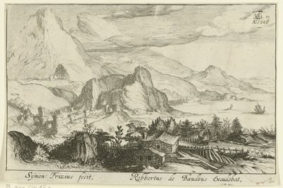 Berglandskap med byggnader Mountain Landscapes (serietitel) av Simon Frisius