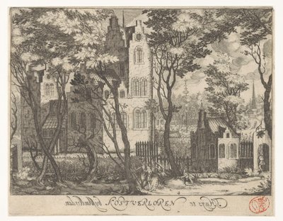 Utsikt över Huis Kostverloren nära Amsterdam av Simon Frisius