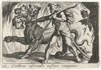 Herkules fångar Kerberos av Simon Frisius