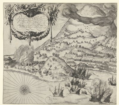 Holländarnas seger över portugiserna vid Tidore (bilden till vänster), 1605 av Simon Frisius