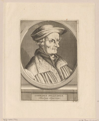 Porträtt av Conrad Pellican av Simon Frisius