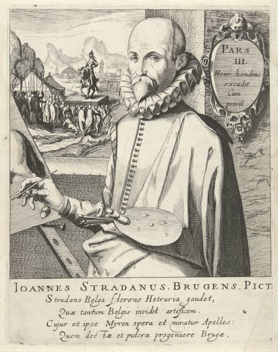 Porträtt av Jan van der Straet av Simon Frisius