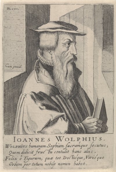 Porträtt av Johann Wolf av Simon Frisius