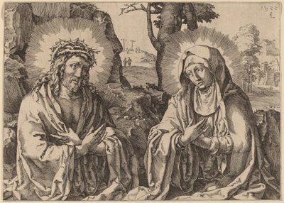 Frälsaren och Jungfrun av Simon Frisius after Lucas van Leyden