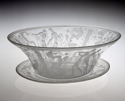 Centerpiece Bowl, designad 1920, tillverkad 1929 (glas) av Simon Gate