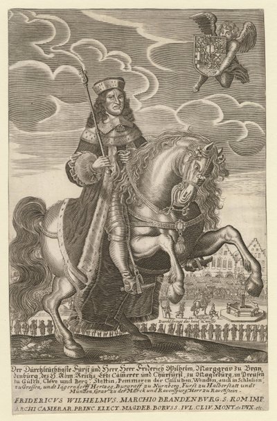 Frederic-Guillaume Ier de Brandebourg - (Frederic Guillaume) Porträtt av Fredrik William (1620-1688), kurfurst av Brandenburg, hertig av Preussen - Grimm, Simon (aktiv ca 1680) - 1680 - Kopparstick - 29,4x18,9 - Privat samling av Simon Grimm