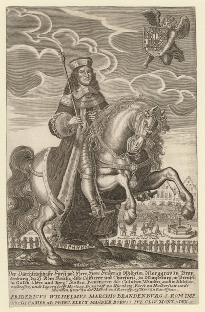 Porträtt av Fredrik Vilhelm 1620-1688, kurfursten av Brandenburg, hertig av Preussen, 1680 av Simon Grimm